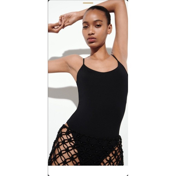 Zara fringed mesh skirt swimsuit cover up - Picture 3 of 10